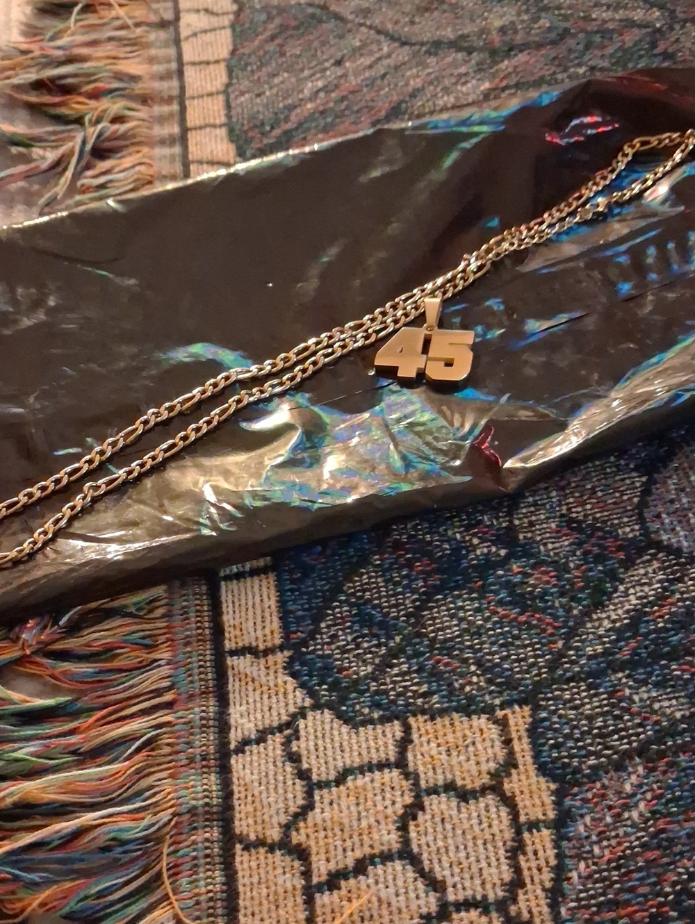 Gold-Tone '45' Pendant Chain Necklace - Women's Fashion Jewelry